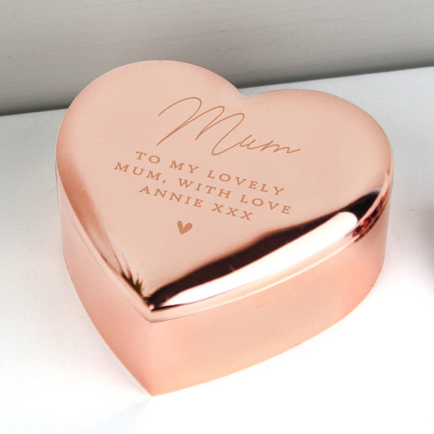 Silver, Gold or Rose Gold Plated Trinket Jewellery Heart Box
