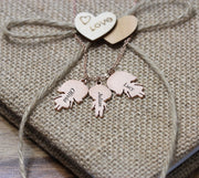 Three kids necklace rose gold plated