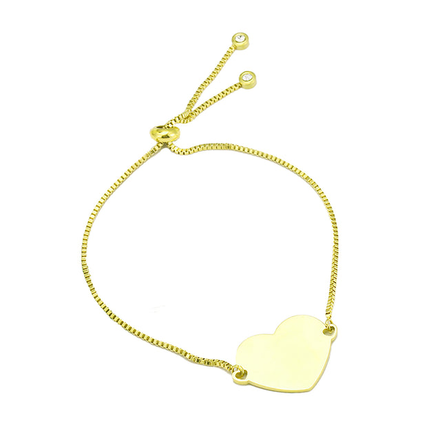 Personalised or Plain Love Heart Bracelet
