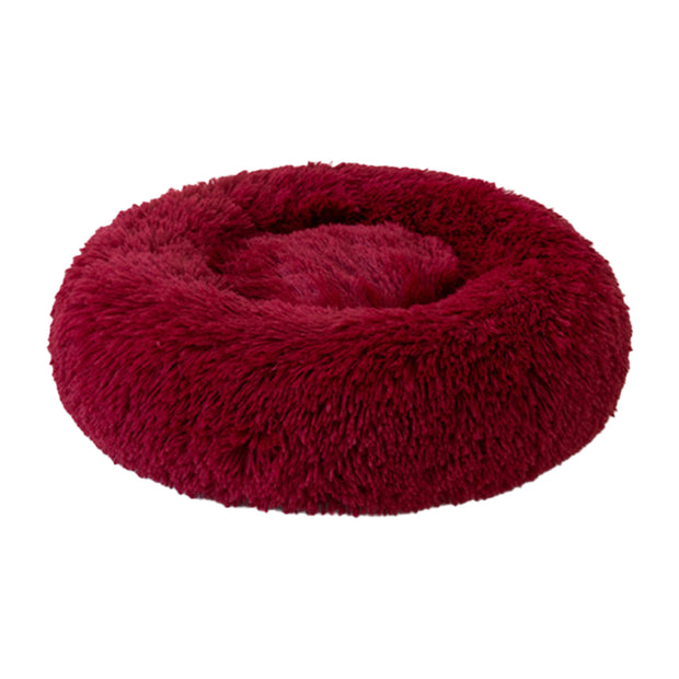 Red Color Cushion Cave Calming Washable Soft and Fluffy Pet Bed