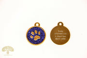 Round Color Paw Identity Disc Engraved Name for Pet 