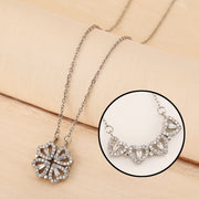 Four Leaf Clover Necklace with Folding Collarbone Chain