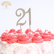 Number Pick Small Rhinestone Crystal Cake Topper 