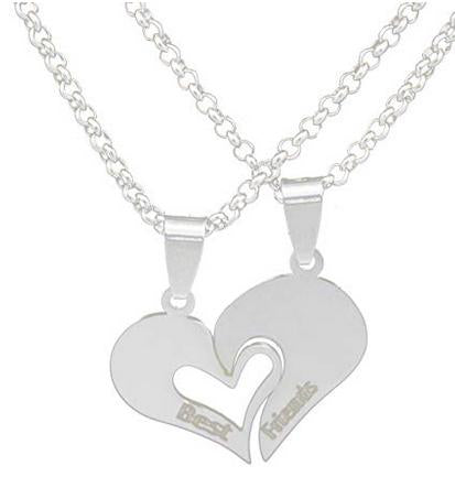 Best Friend Split Heart 2 Necklace Pendant Engraved 