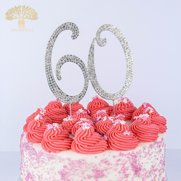Number Pick 0-80 Small Rhinestone Crystal Cake Topper