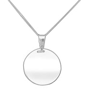 925 Sterling Silver Necklace Disc Pendant  