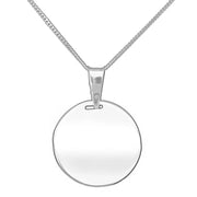 925 Sterling Silver Necklace Disc Pendant Necklace 