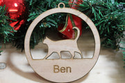 Standing Cat Christmas Personalised Decoration