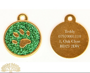 Pets Identity Disc Round Color Paw Engraved With Pets ID Name Tag