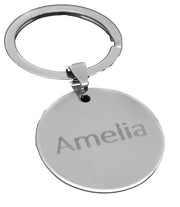 Personalized Engraved Disc Circle Keyring 