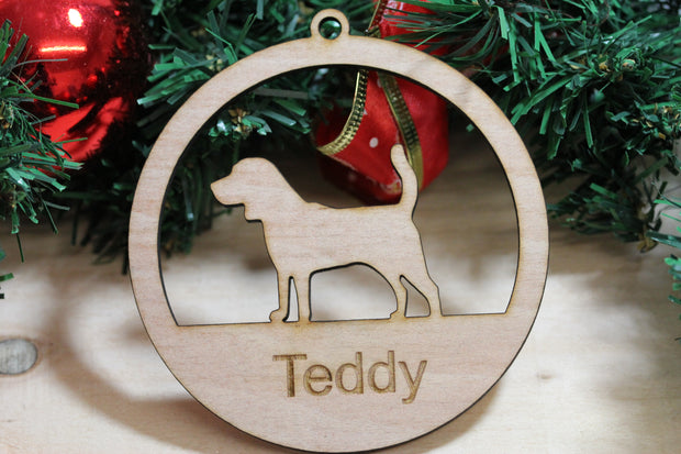 Pet Christmas Dog Tree Wood Decoration