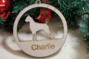Boxer Christmas Dog Tree Wood Decoration 