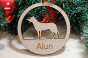 Personalized Christmas Dog Tree Wood Decoration