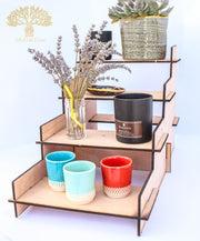 4Tires Single Wood Shelf Display Stand