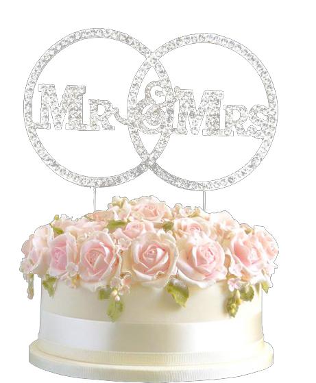 Mr & Mrs Crystal Diamante Cake Topper Number Pick 