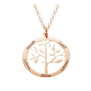 Personalised Family Tree of Life Pendant Engraved 