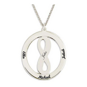 Infinity Disc Ring Style Pendant Necklace