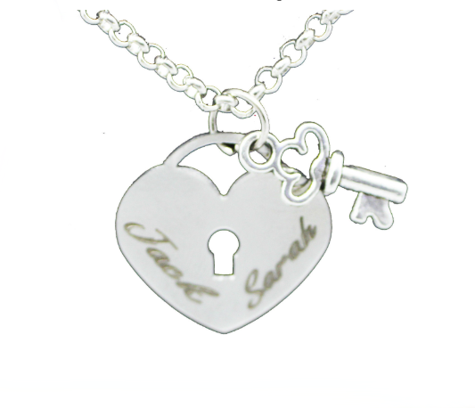 Silver Plated Lock and Key Love Heart 