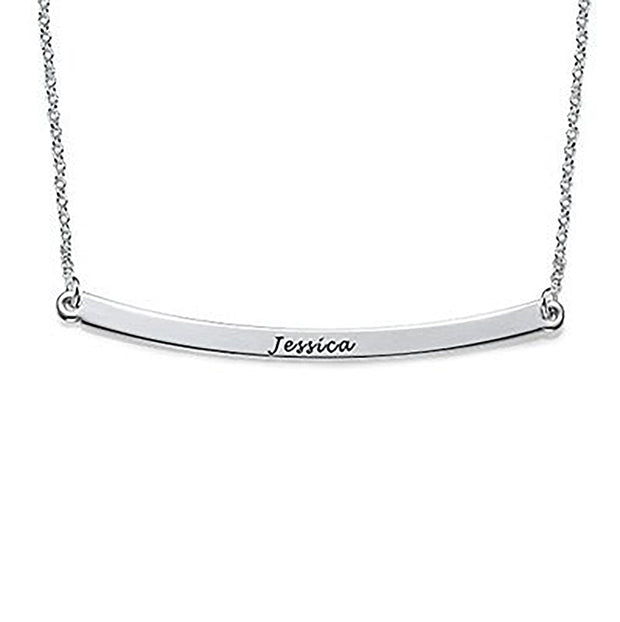 925 Sterling Silver Chain Bar Name Necklace Word Personalised Jewellery for Women