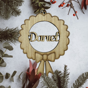 Personalised Christmas Tree Ornaments Custom Bauble Laser Cut Names for Decoration, Gift