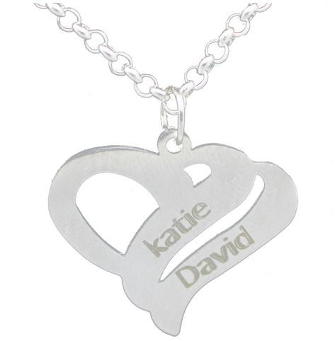 Personalised Love Heart Charm Necklace - My Name Chain