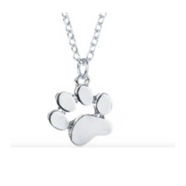 Paw Print Name Necklace With Engraving Pet Loss Gift 