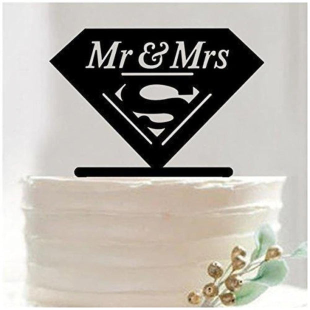 Superman Bride Acrylic Party Cake Toppers Pick Decoration