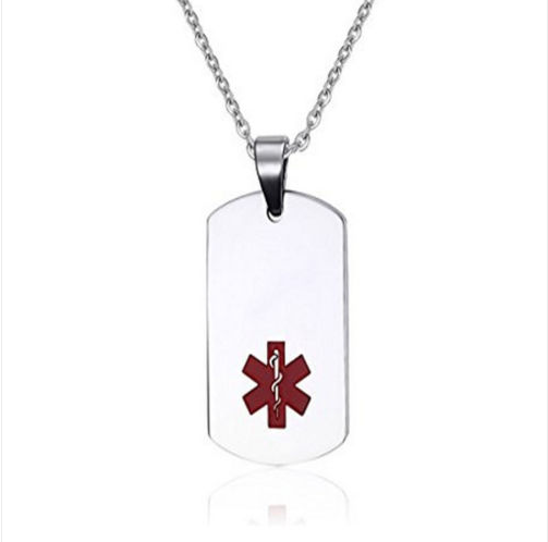Stainless Steel With Medical Alert pendant Necklace