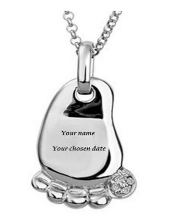 Women's Silver Plated Baby Foot Pendant Necklace 