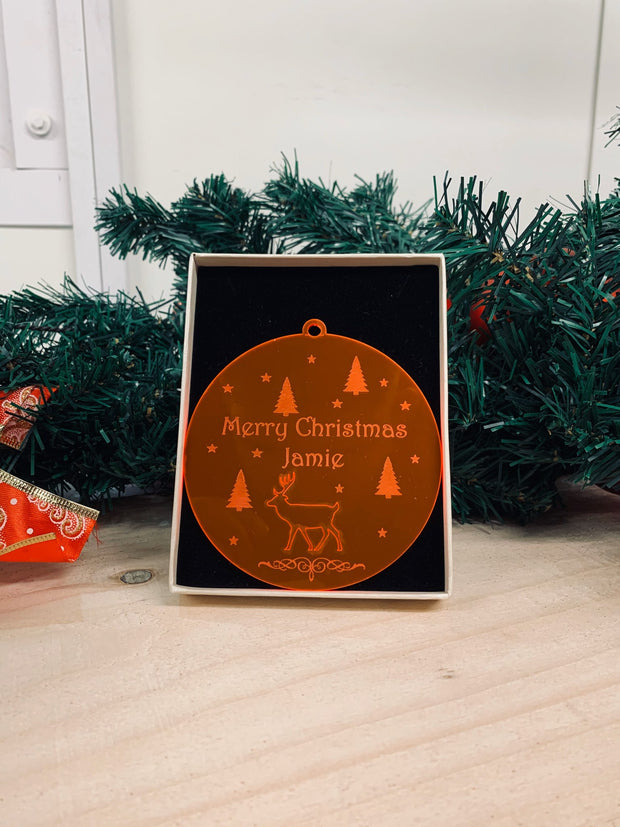 Personalized Engraved Clear Acrylic Merry Christmas Tree