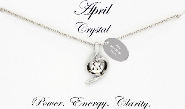 Personalised Engraved Birthstone Necklace - April - My Name Chain