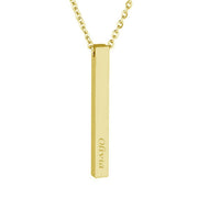 3D Bar gold plated necklace