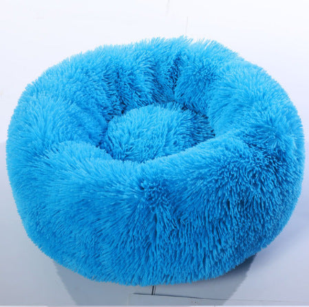 Blue Color Cushion Cave Calming Washable Soft and Fluffy Pet Bed