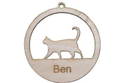 Standing Cat Christmas Personalised Decoration
