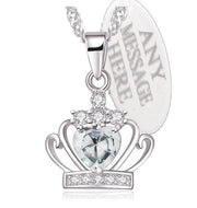 White Crown Birthstone necklace  