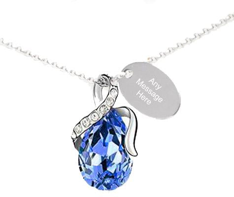 Blue Droplet Birthstone Necklace