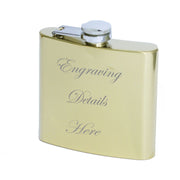 Personalized Engraved Gold 8oz Hip Flask