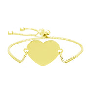 Personalised or Plain Love Heart Bracelet