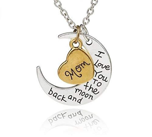 Gold / Silver heart with moon back necklace pendant