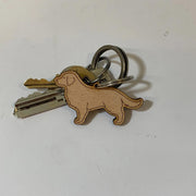 Personalized Wooden Dog Keyring 