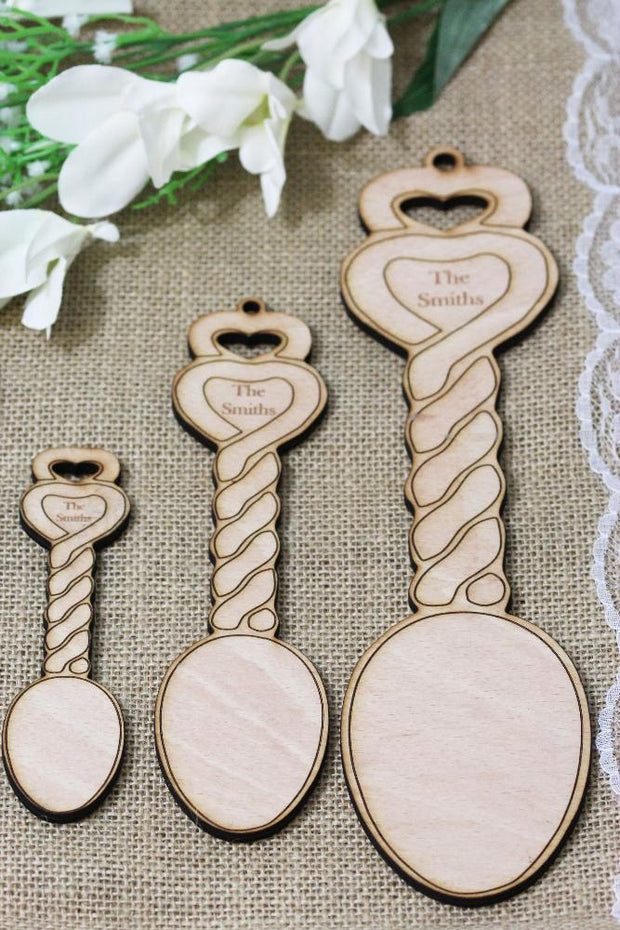 Wooden Love  Spoons Cross Handle