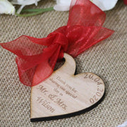 Wooden Heart Wedding Favour