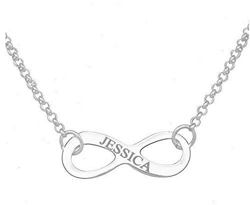 Infinity Style Pendant Silver Plated Necklace 