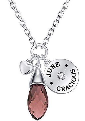 Teardrop Birthstone Necklace -June - My Name Chain