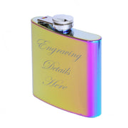 Personalized Multi Color Engraved Multi Color 8oz Hip Flask