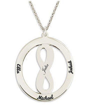 Personalised Infinity Disc Ring Style Pendant Necklace 