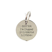 Pet ID Tag Personalised Engraved Free for cat dog Collar in a diamond paw print design 8 colours to choose from