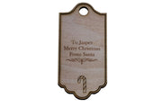 Personalized Wood Candy Cane Gift Tag