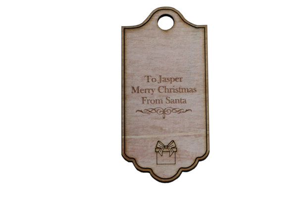 Personalized Present Wood Christmas Present Gift Tag 
