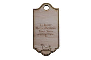 Personalized Sleigh Wood Christmas Present Gift Tag 
